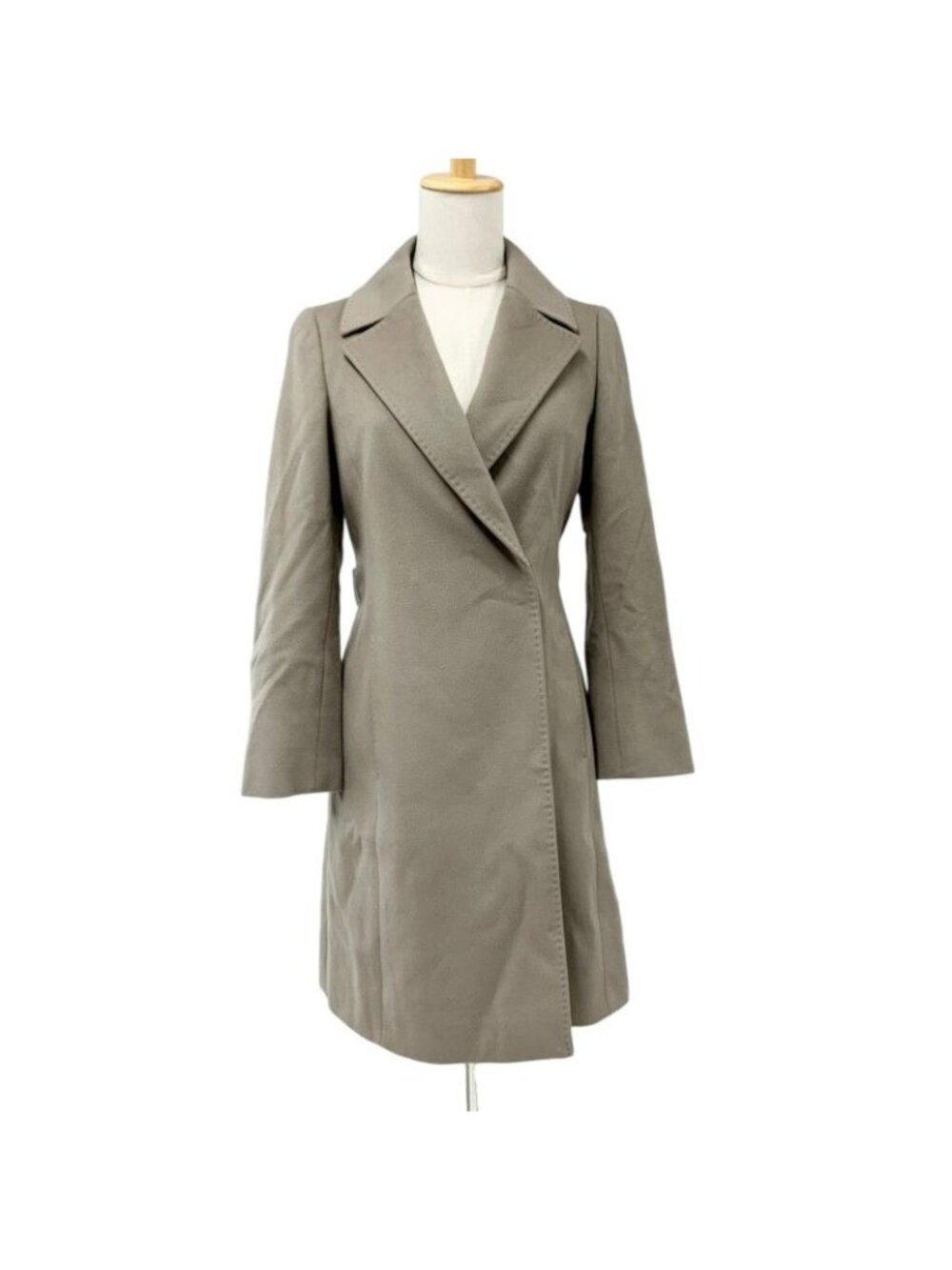 Loro Piana Nijusanku Wool Khaki Long Coat Chesterfield